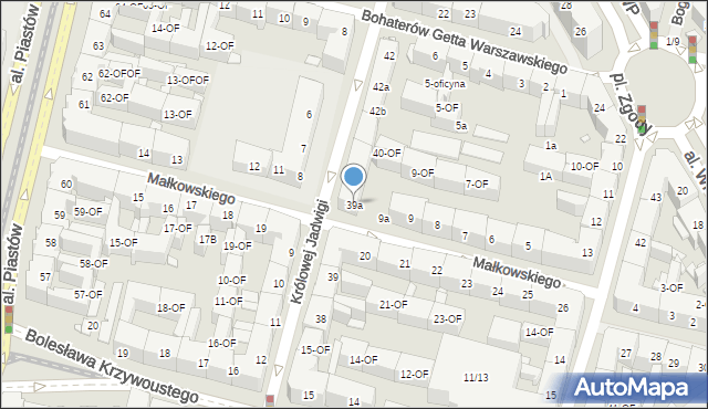 Szczecin, bł. Królowej Jadwigi, 39a, mapa Szczecina