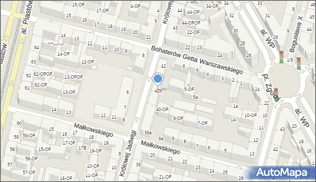Szczecin, bł. Królowej Jadwigi, 42b, mapa Szczecina
