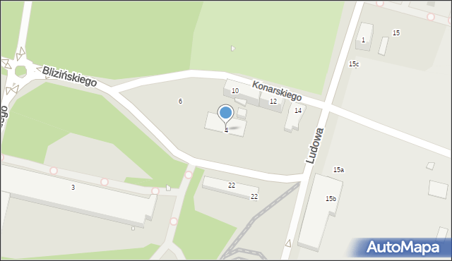 Szczecin, Blizińskiego Wacława, ks., 4, mapa Szczecina