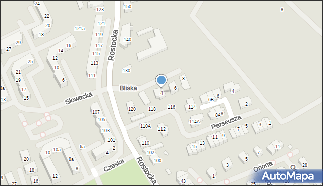 Szczecin, Bliska, 4, mapa Szczecina