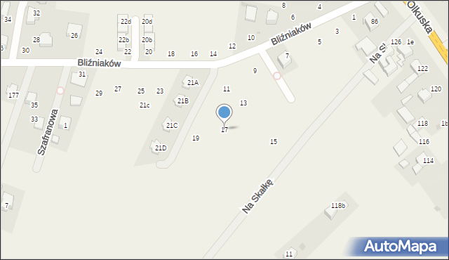 Szyce, Bliźniaków, 17, mapa Szyce
