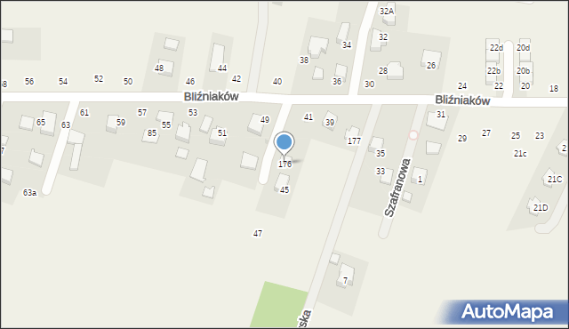 Szyce, Bliźniaków, 176, mapa Szyce