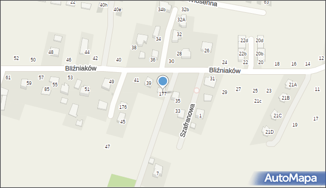 Szyce, Bliźniaków, 177, mapa Szyce