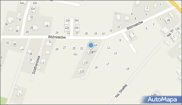 Szyce, Bliźniaków, 21B, mapa Szyce