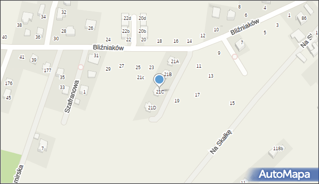 Szyce, Bliźniaków, 21C, mapa Szyce