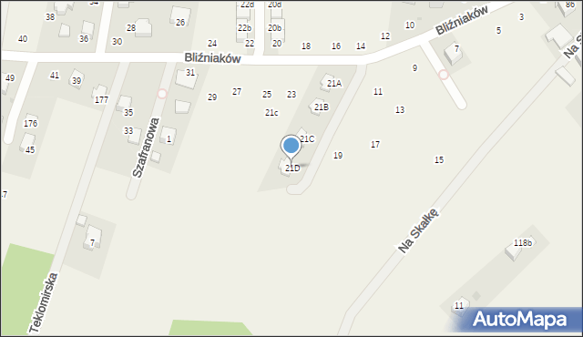 Szyce, Bliźniaków, 21D, mapa Szyce