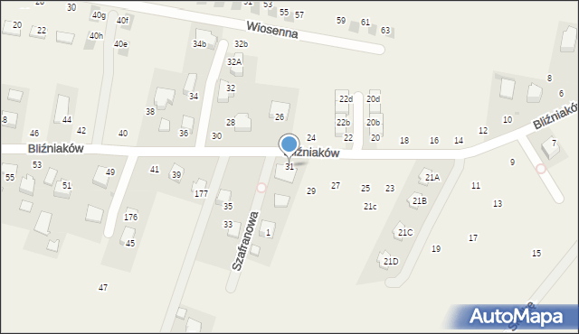 Szyce, Bliźniaków, 31, mapa Szyce