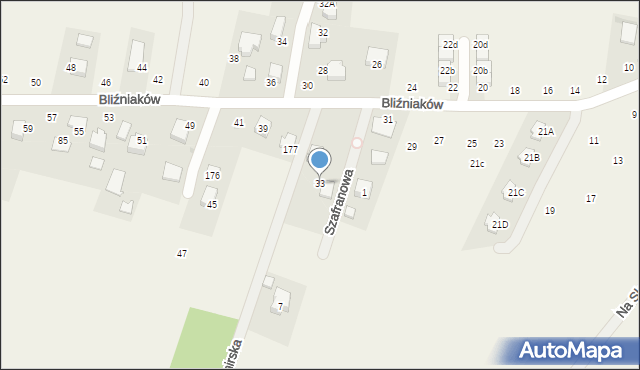 Szyce, Bliźniaków, 33, mapa Szyce