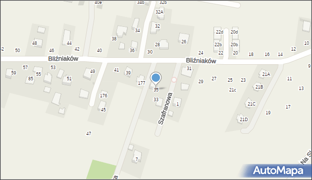 Szyce, Bliźniaków, 35, mapa Szyce