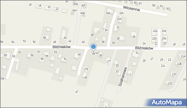 Szyce, Bliźniaków, 41, mapa Szyce