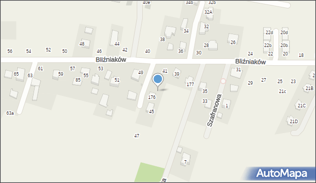 Szyce, Bliźniaków, 43, mapa Szyce