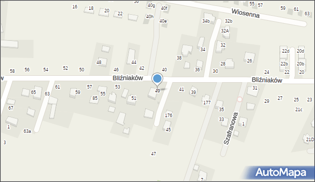 Szyce, Bliźniaków, 49, mapa Szyce