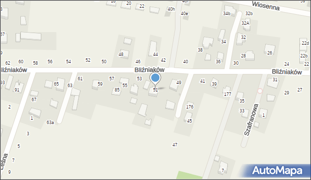 Szyce, Bliźniaków, 51, mapa Szyce