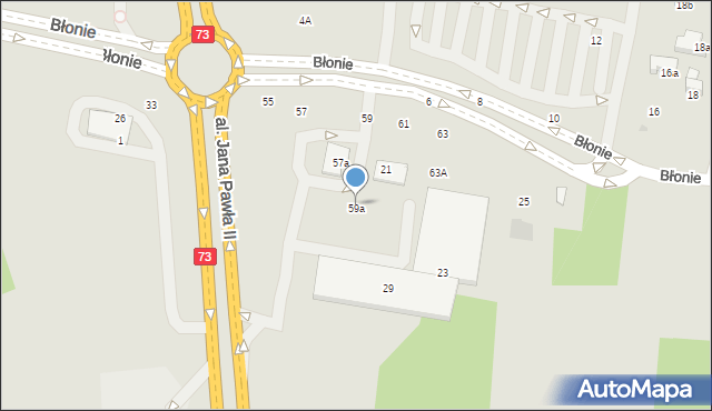 Tarnów, Błonie, 59a, mapa Tarnów