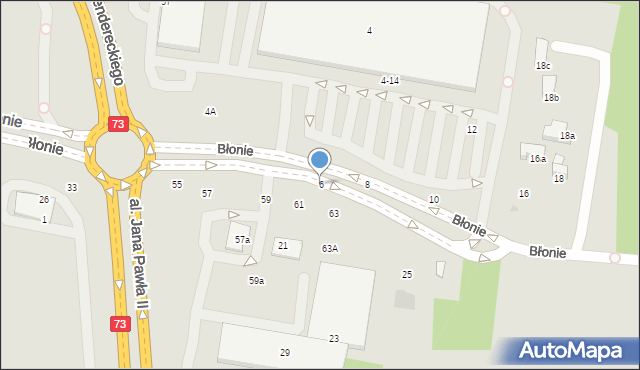 Tarnów, Błonie, 6, mapa Tarnów