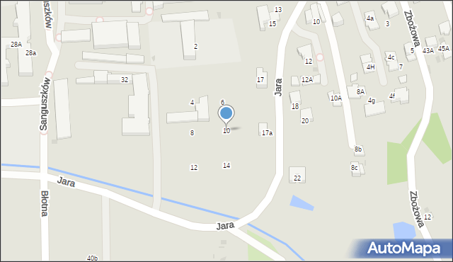 Tarnów, Błotna, 10, mapa Tarnów