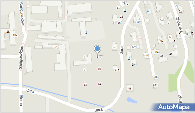 Tarnów, Błotna, 6, mapa Tarnów