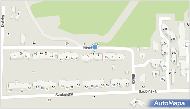 Toruń, Bliska, 21, mapa Torunia