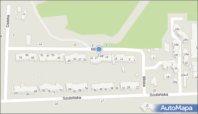 Toruń, Bliska, 25, mapa Torunia