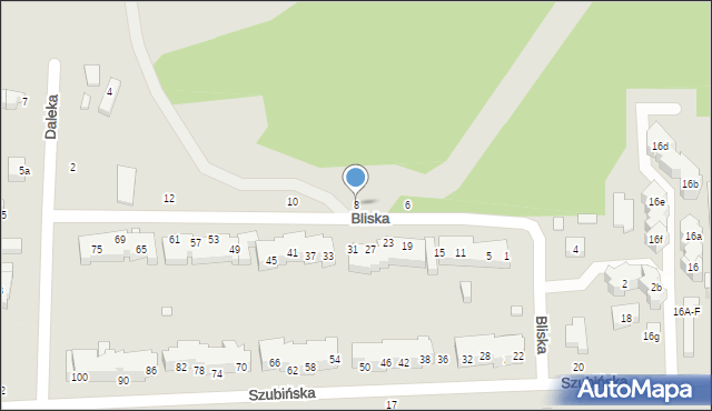 Toruń, Bliska, 8, mapa Torunia