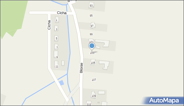 Trześń, Błonie, 103, mapa Trześń