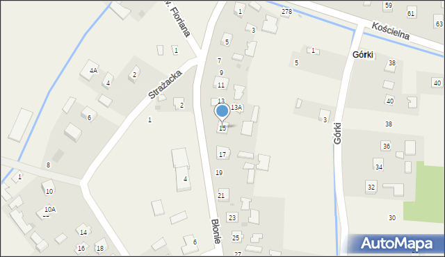 Trześń, Błonie, 15, mapa Trześń