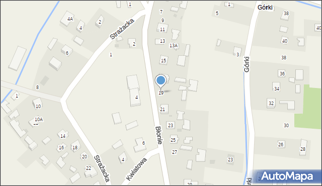 Trześń, Błonie, 19, mapa Trześń