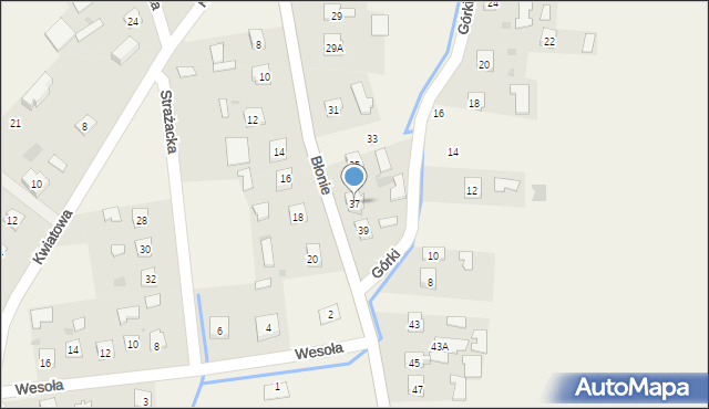 Trześń, Błonie, 37, mapa Trześń