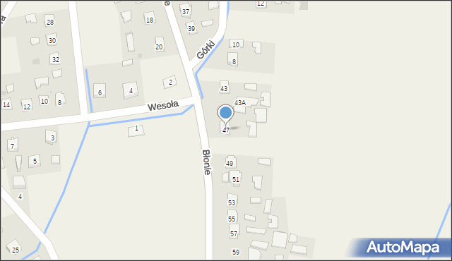 Trześń, Błonie, 47, mapa Trześń