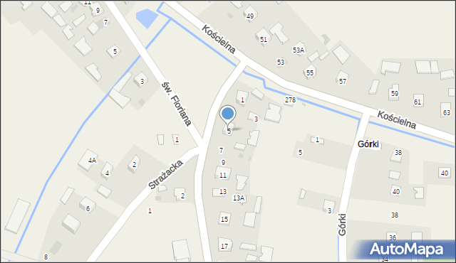 Trześń, Błonie, 5, mapa Trześń