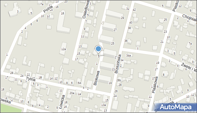 Tuszyn, Blokowa, 3, mapa Tuszyn