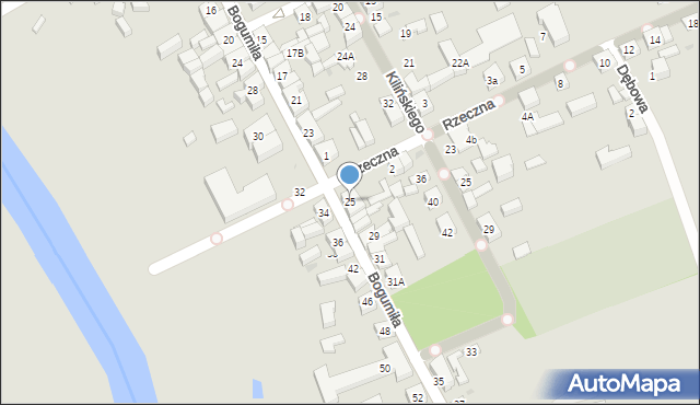 Uniejów, bł. Bogumiła, 25, mapa Uniejów