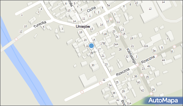 Uniejów, bł. Bogumiła, 28, mapa Uniejów