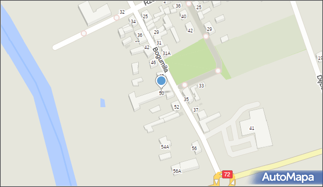 Uniejów, bł. Bogumiła, 50, mapa Uniejów