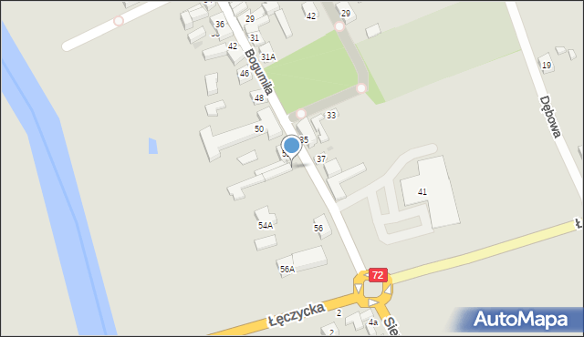 Uniejów, bł. Bogumiła, 54, mapa Uniejów