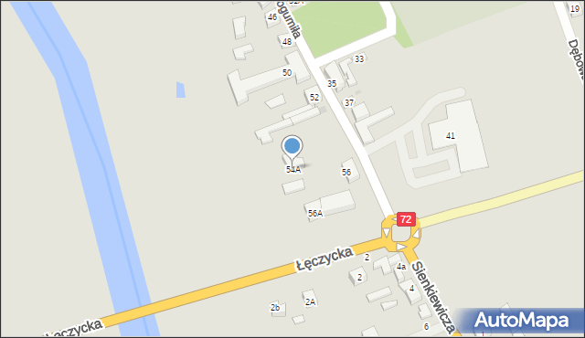 Uniejów, bł. Bogumiła, 54A, mapa Uniejów