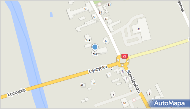 Uniejów, bł. Bogumiła, 56A, mapa Uniejów