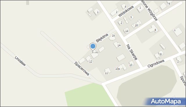 Unisław, Błękitna, 3, mapa Unisław