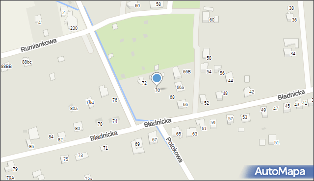 Ustroń, Bładnicka, 70, mapa Ustroń