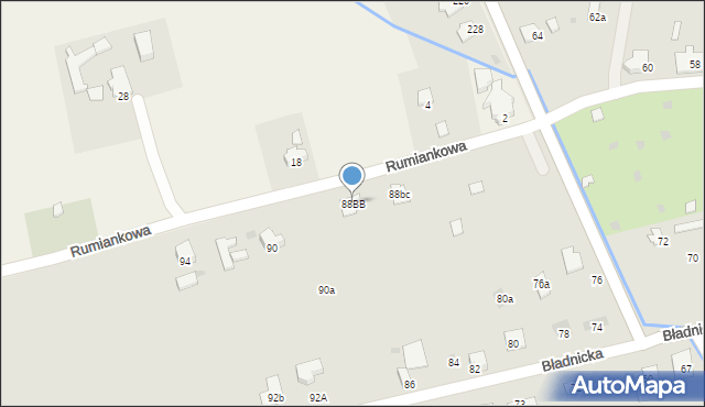 Ustroń, Bładnicka, 88BB, mapa Ustroń