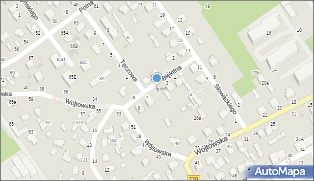 Warka, Błękitna, 5, mapa Warka