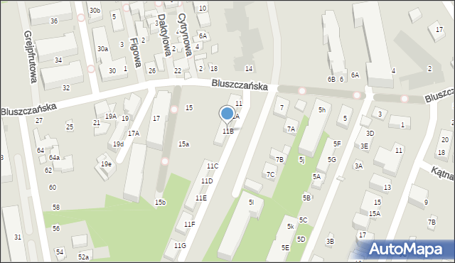 Warszawa, Bluszczańska, 11B, mapa Warszawy