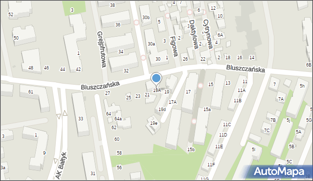 Warszawa, Bluszczańska, 19A, mapa Warszawy