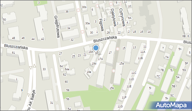 Warszawa, Bluszczańska, 19b, mapa Warszawy