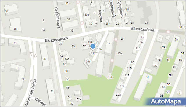 Warszawa, Bluszczańska, 19d, mapa Warszawy