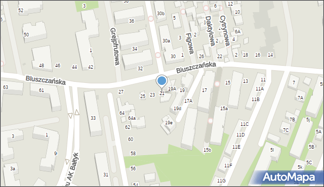 Warszawa, Bluszczańska, 21, mapa Warszawy