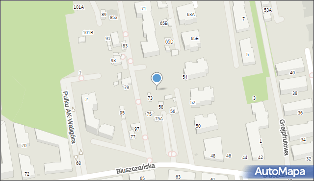 Warszawa, Bluszczańska, 56b, mapa Warszawy