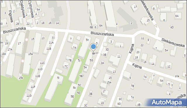 Warszawa, Bluszczańska, 5F, mapa Warszawy