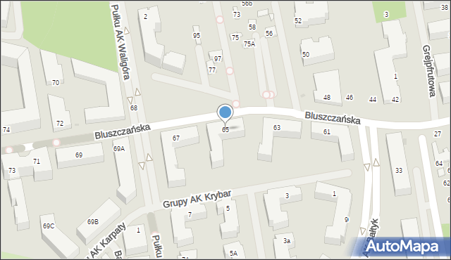 Warszawa, Bluszczańska, 65, mapa Warszawy