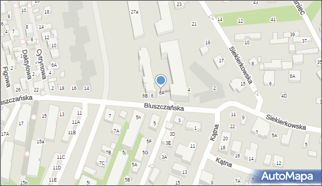 Warszawa, Bluszczańska, 6A, mapa Warszawy